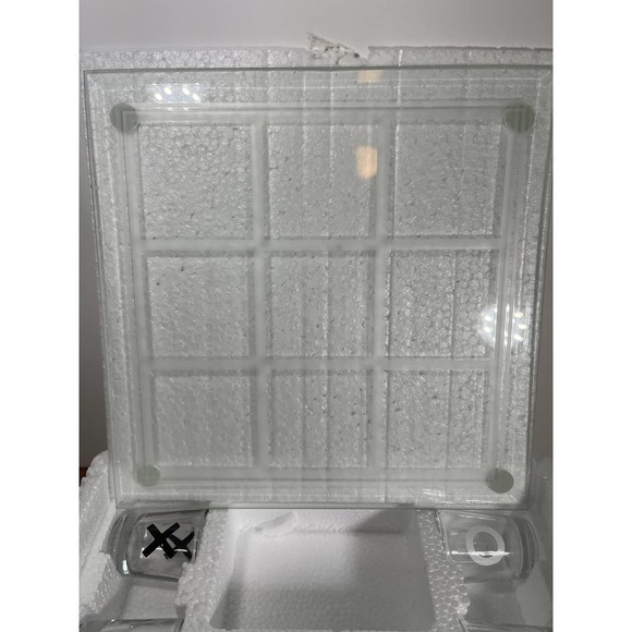 𝅺CRAFTED Imports Glass Tic Tac Toe Shot Glass Drinking Game 10 Piece Set *NEW* - Picture 7 of 8